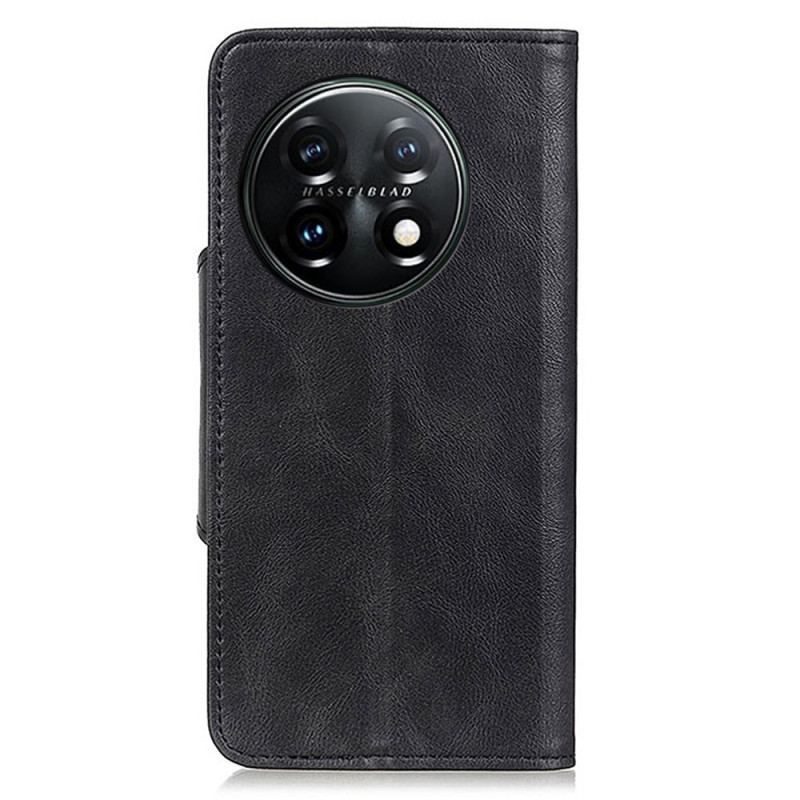 Capa De Couro Para OnePlus 11 5G Botão Magnético