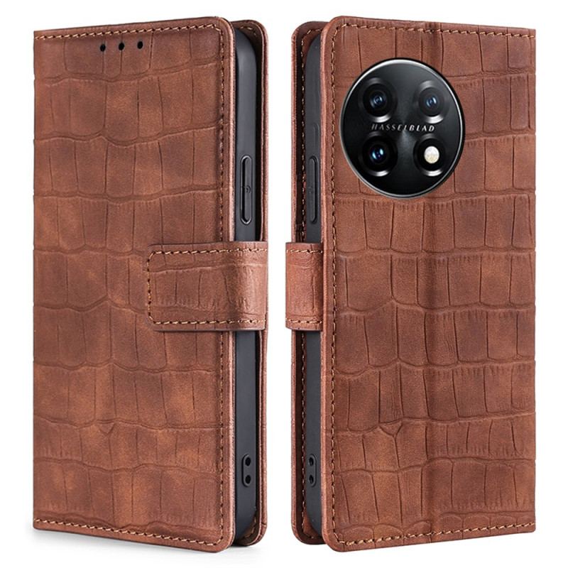 Capa De Couro Para OnePlus 11 5G Crocodilo