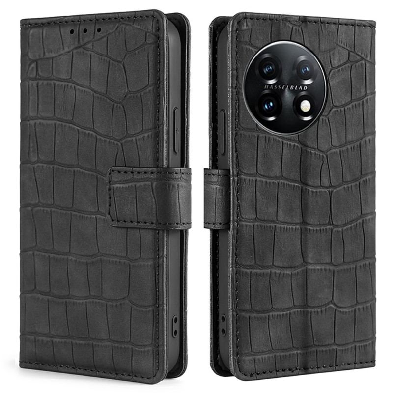Capa De Couro Para OnePlus 11 5G Crocodilo