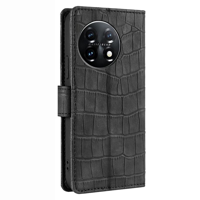 Capa De Couro Para OnePlus 11 5G Crocodilo
