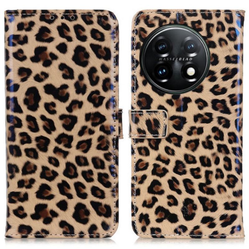 Capa Flip Para OnePlus 11 5G Leopardo