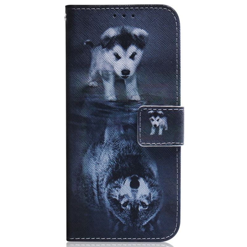 Capa Flip Para OnePlus 11 5G Reflexo De Cachorro