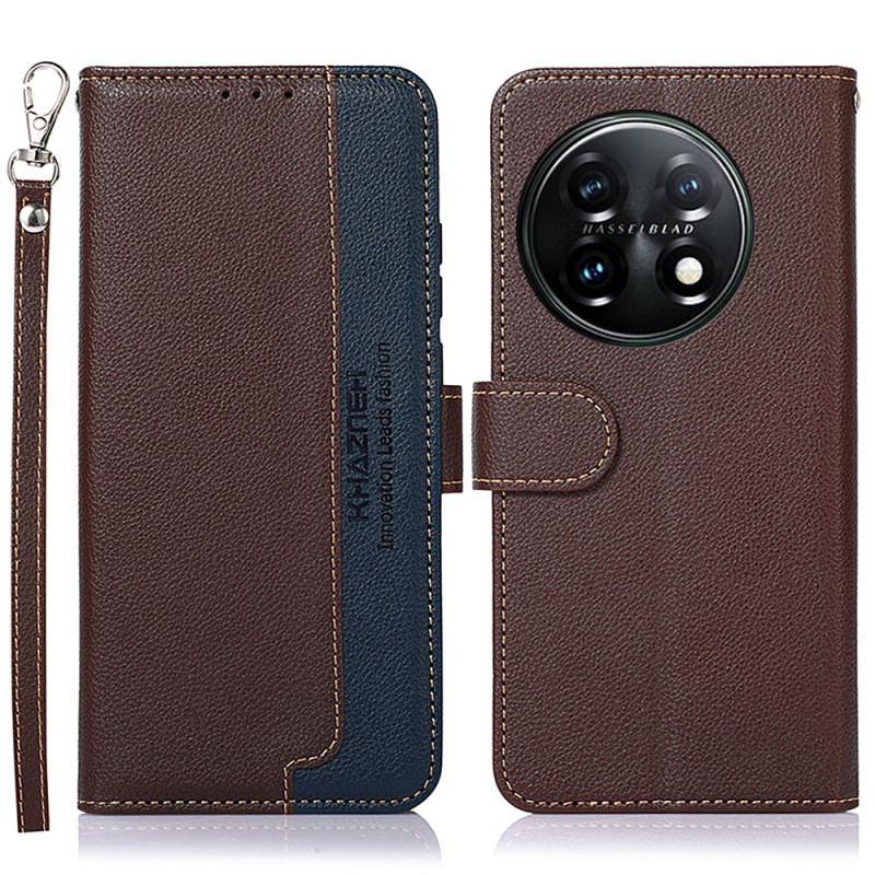 Capa Folio Para OnePlus 11 5G Estilo Lichia Rfid Khazneh