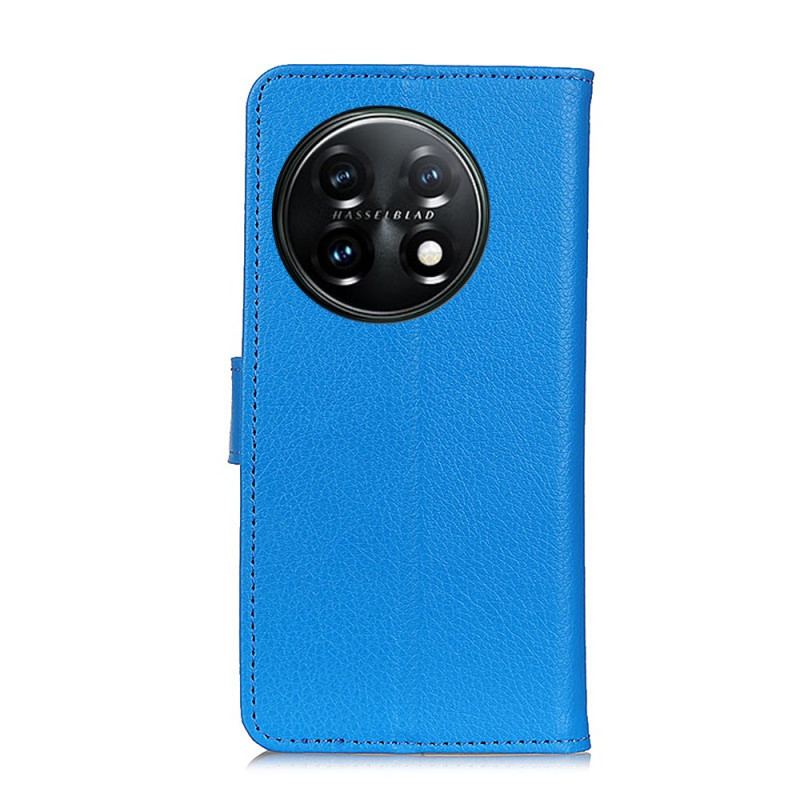 Capa Folio Para OnePlus 11 5G Textura Lichia