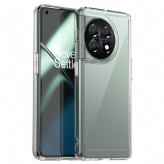 Capa Para OnePlus 11 5G Acrílico Transparente E Contorno Colorido