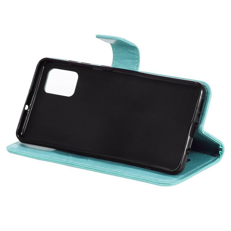 Capa De Couro Para Samsung Galaxy A71 De Cordão Corujas Amorosas Com Alça