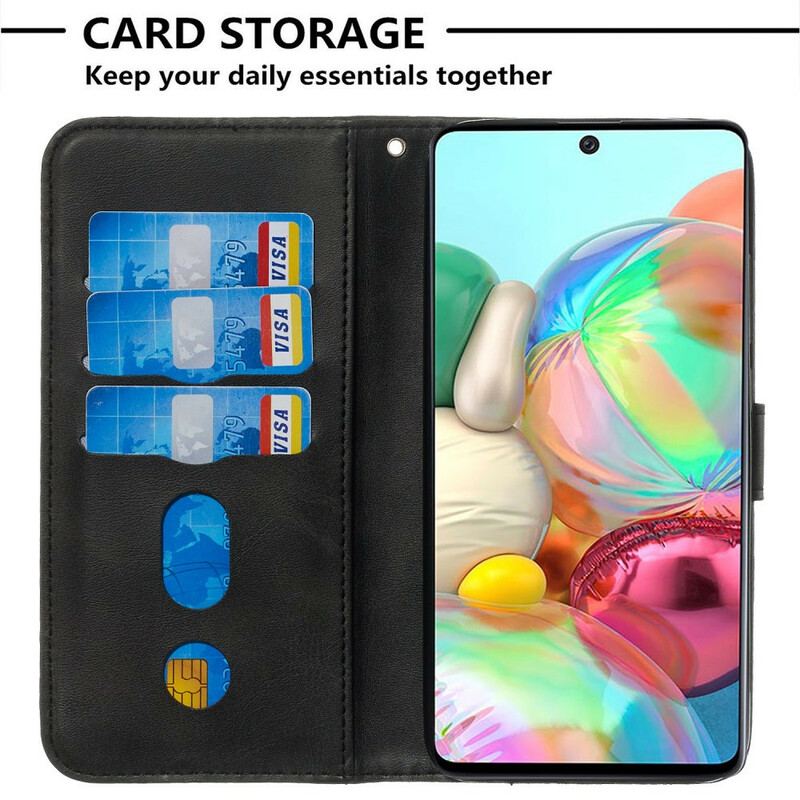 Capa De Couro Para Samsung Galaxy A71 Porta-moedas Vintage