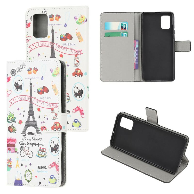 Capa Em Pele Para Samsung Galaxy A71 Eu Amo Paris
