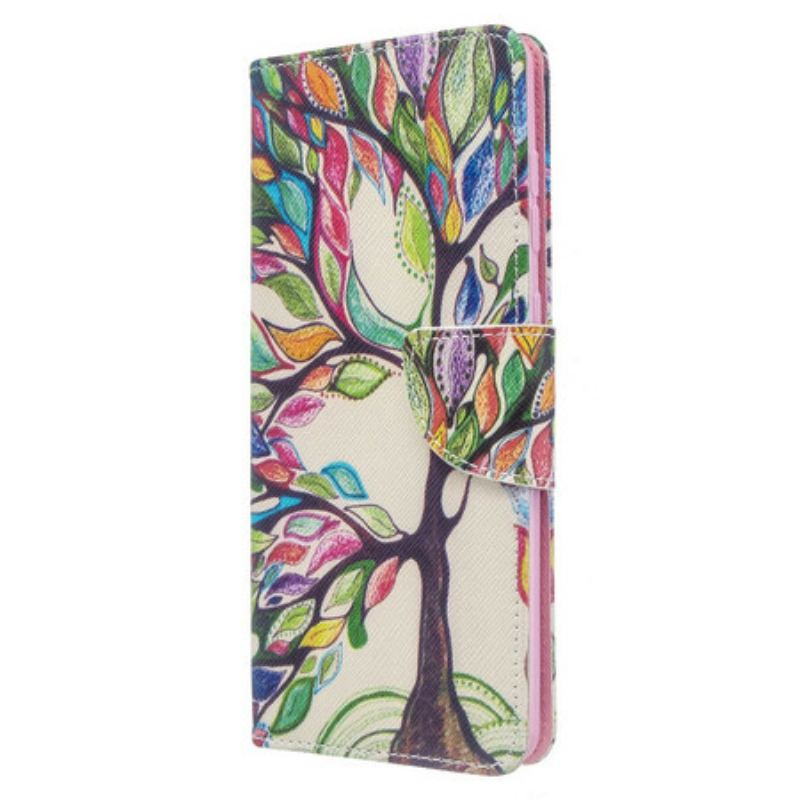 Capa Flip Para Samsung Galaxy A71 Árvore Colorida