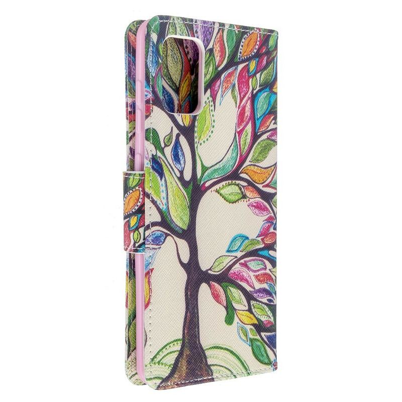 Capa Flip Para Samsung Galaxy A71 Árvore Colorida