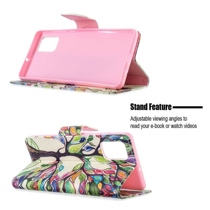 Capa Flip Para Samsung Galaxy A71 Árvore Colorida