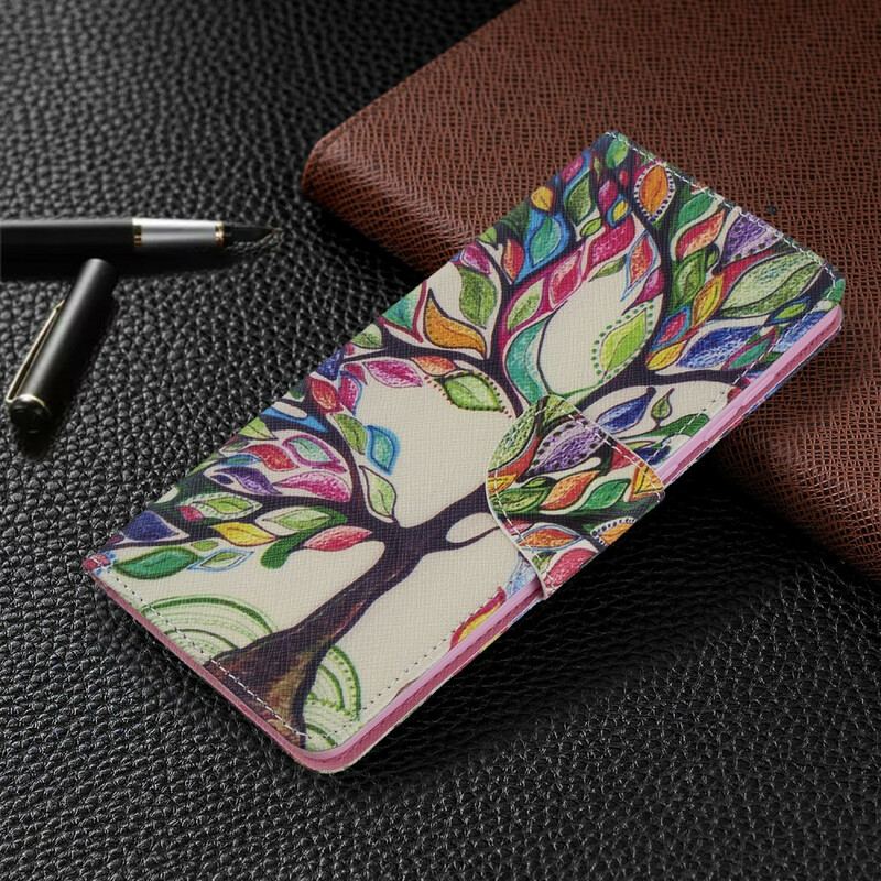 Capa Flip Para Samsung Galaxy A71 Árvore Colorida