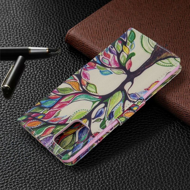 Capa Flip Para Samsung Galaxy A71 Árvore Colorida