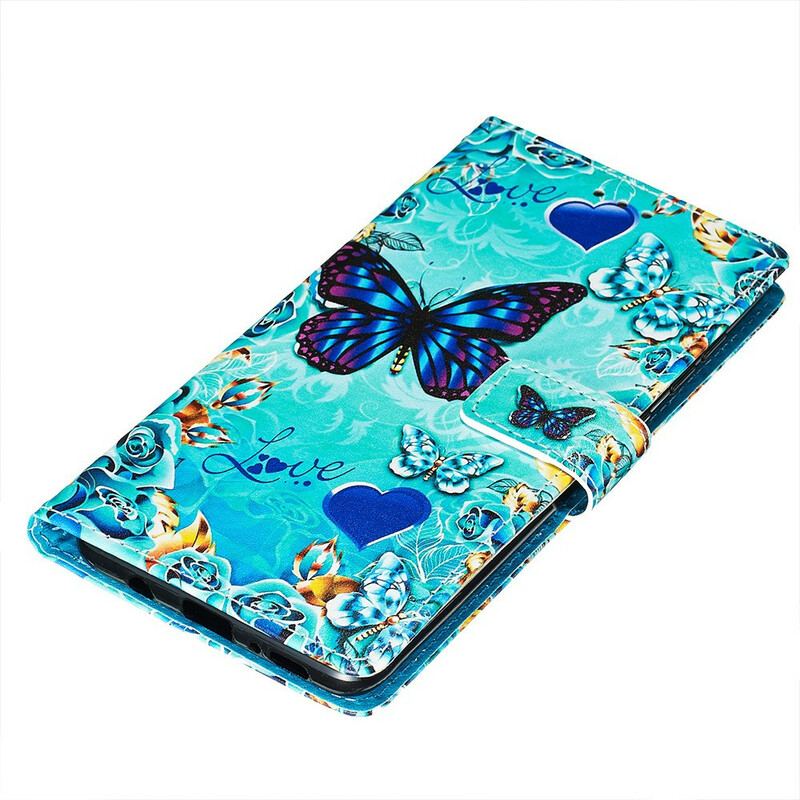 Capa Flip Para Samsung Galaxy A71 Borboletas Douradas