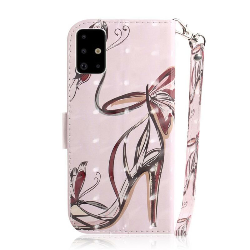 Capa Flip Para Samsung Galaxy A71 De Cordão Bomba Strappy