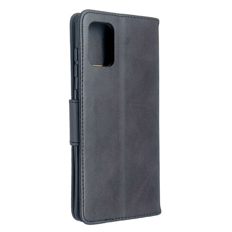 Capa Flip Para Samsung Galaxy A71 De Couro Retalho Liso Oblíquo