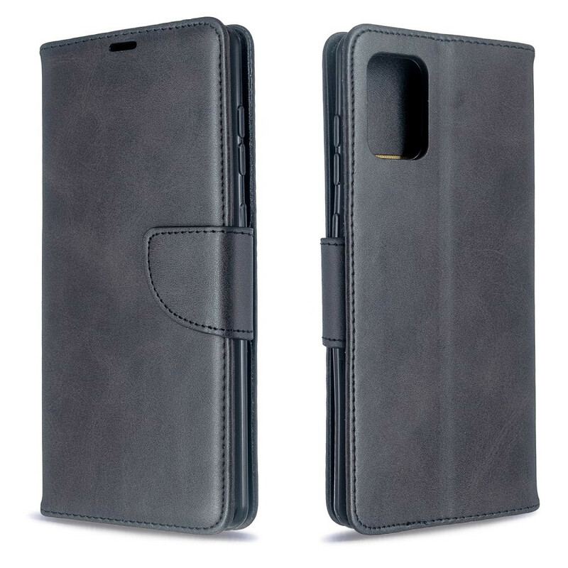 Capa Flip Para Samsung Galaxy A71 De Couro Retalho Liso Oblíquo