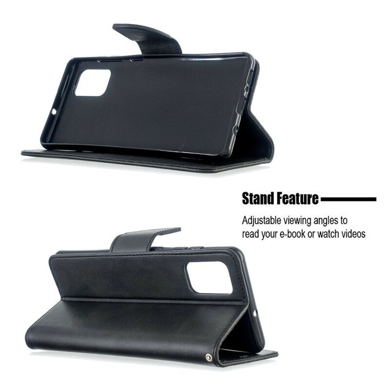 Capa Flip Para Samsung Galaxy A71 De Couro Retalho Liso Oblíquo