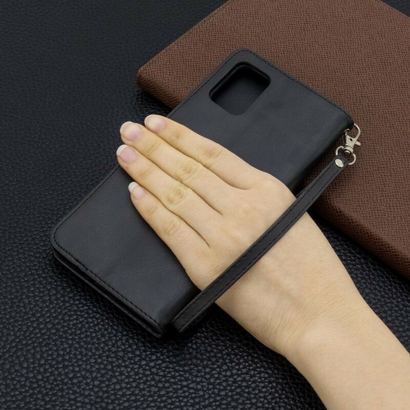 Capa Flip Para Samsung Galaxy A71 De Couro Retalho Liso Oblíquo
