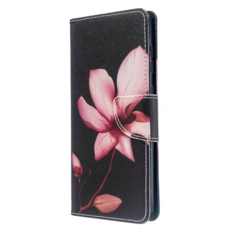 Capa Folio Para Samsung Galaxy A71 Flor Rosa