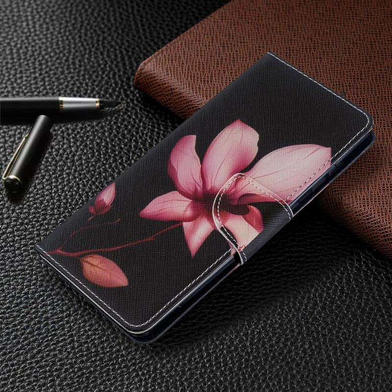 Capa Folio Para Samsung Galaxy A71 Flor Rosa