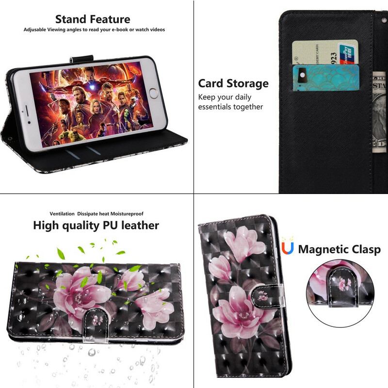 Capa Folio Para Samsung Galaxy A71 Flores Em Flor