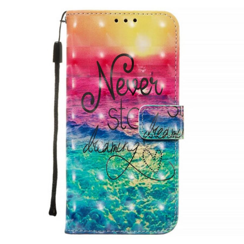 Capa Folio Para Samsung Galaxy A71 Nunca Pare De Sonhar
