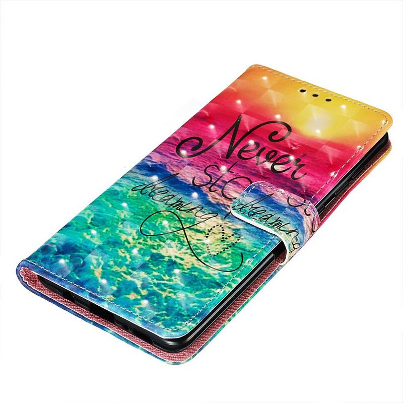Capa Folio Para Samsung Galaxy A71 Nunca Pare De Sonhar
