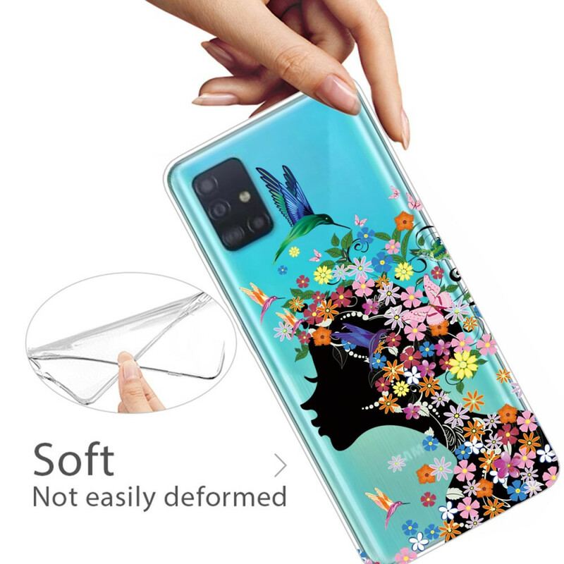 Capa Para Samsung Galaxy A71 Linda Cabeça De Flor