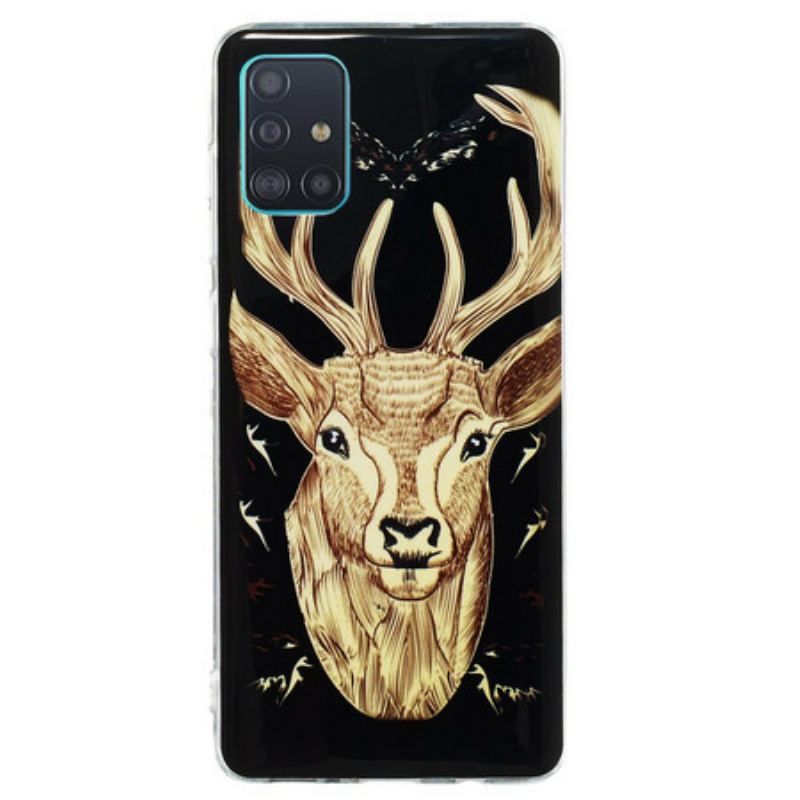 Capa Para Samsung Galaxy A71 Veado Majestoso Fluorescente