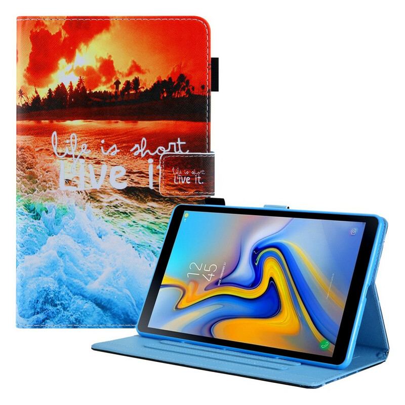 Capa De Couro Para Samsung Galaxy Tab A7 Lite A Vida É Um Pôr Do Sol Curto