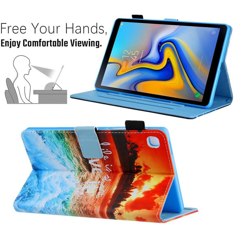Capa De Couro Para Samsung Galaxy Tab A7 Lite A Vida É Um Pôr Do Sol Curto