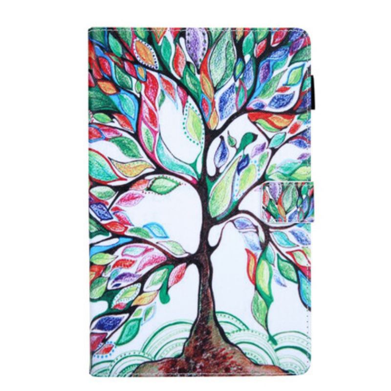 Capa De Couro Para Samsung Galaxy Tab A7 Lite Árvore Multicolorida