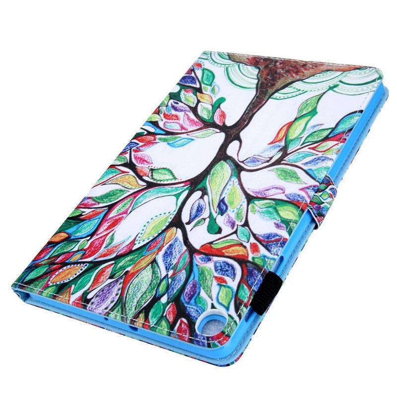 Capa De Couro Para Samsung Galaxy Tab A7 Lite Árvore Multicolorida