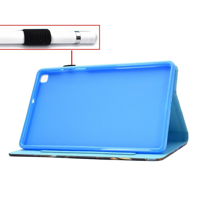 Capa De Couro Para Samsung Galaxy Tab A7 Lite Elefante Aquarela
