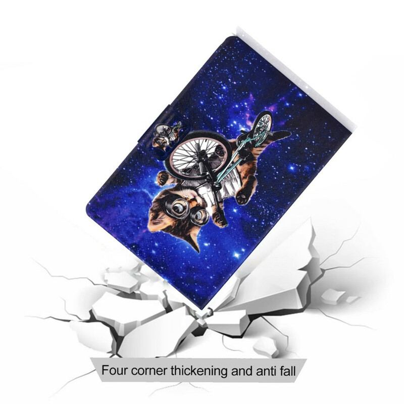 Capa De Couro Para Samsung Galaxy Tab A7 Lite Gato Engraçado