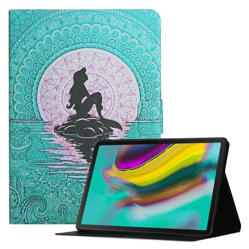 Capa De Couro Para Samsung Galaxy Tab A7 Lite Mandala Sereia