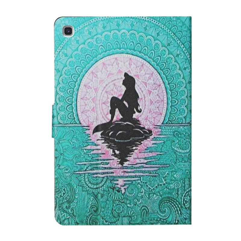 Capa De Couro Para Samsung Galaxy Tab A7 Lite Mandala Sereia