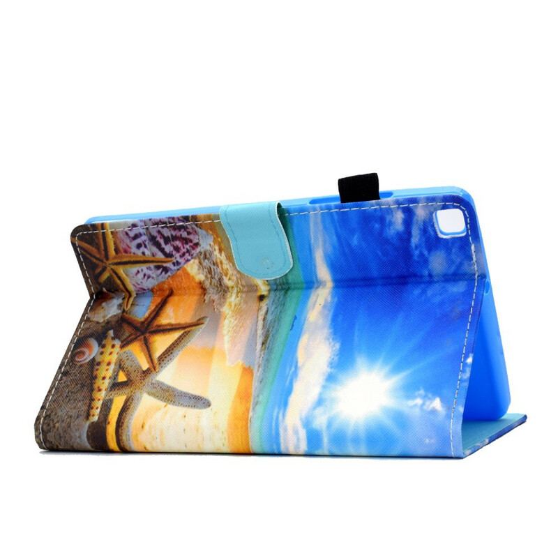 Capa De Couro Para Samsung Galaxy Tab A7 Lite Praia Divertida