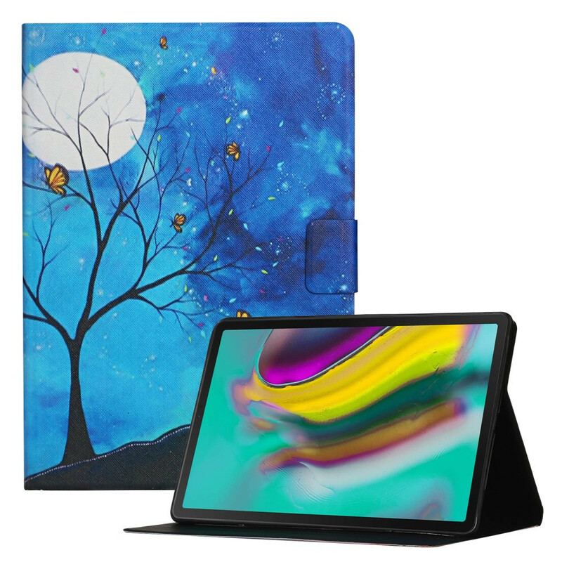 Capa Em Pele Para Samsung Galaxy Tab A7 Lite Árvore Para A Lua E O Sol