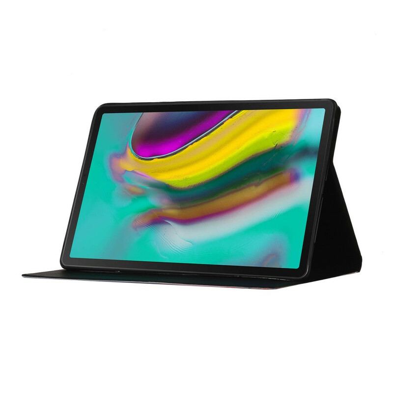 Capa Em Pele Para Samsung Galaxy Tab A7 Lite Árvore Para A Lua E O Sol