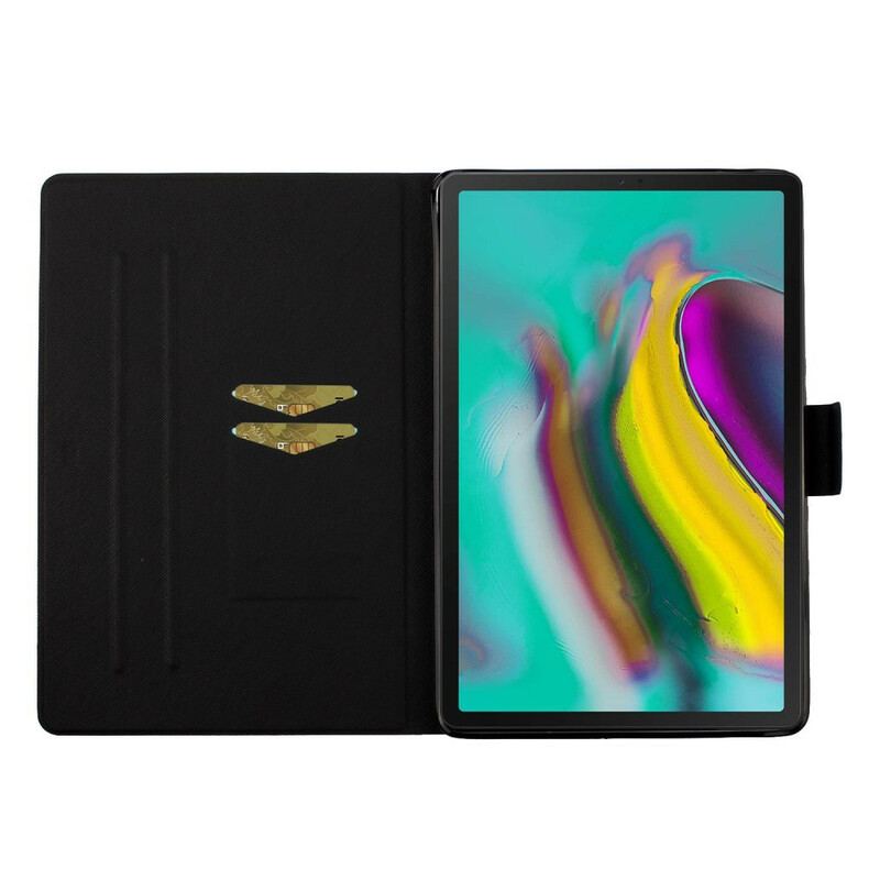 Capa Em Pele Para Samsung Galaxy Tab A7 Lite Árvore Para A Lua E O Sol