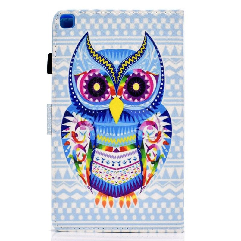 Capa Em Pele Para Samsung Galaxy Tab A7 Lite Coruja Tribal