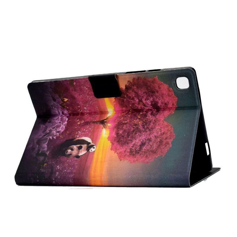 Capa Flip Para Samsung Galaxy Tab A7 Lite Coração De Panda