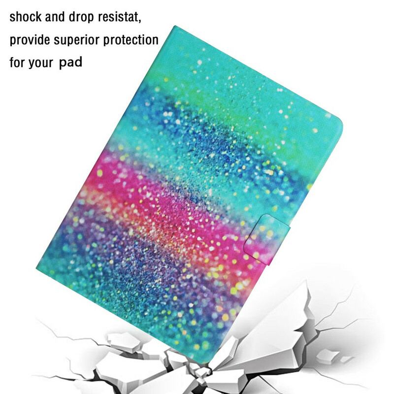 Capa Flip Para Samsung Galaxy Tab A7 Lite Desenho De Lantejoulas