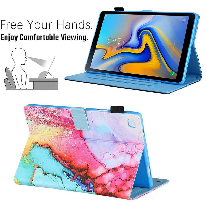 Capa Flip Para Samsung Galaxy Tab A7 Lite Estilo De Mármore