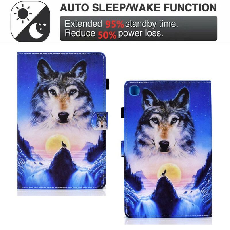 Capa Flip Para Samsung Galaxy Tab A7 Lite Lobo Da Montanha