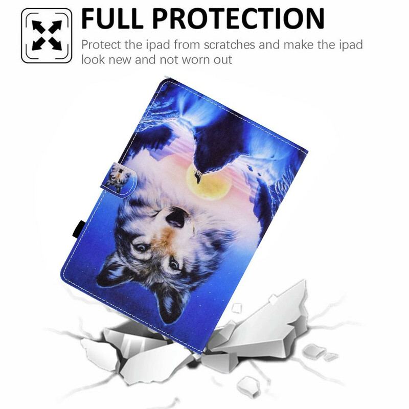 Capa Flip Para Samsung Galaxy Tab A7 Lite Lobo Da Montanha