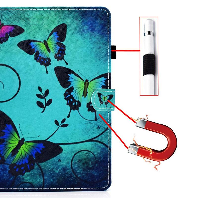 Capa Folio Para Samsung Galaxy Tab A7 Lite Borboletas Únicas