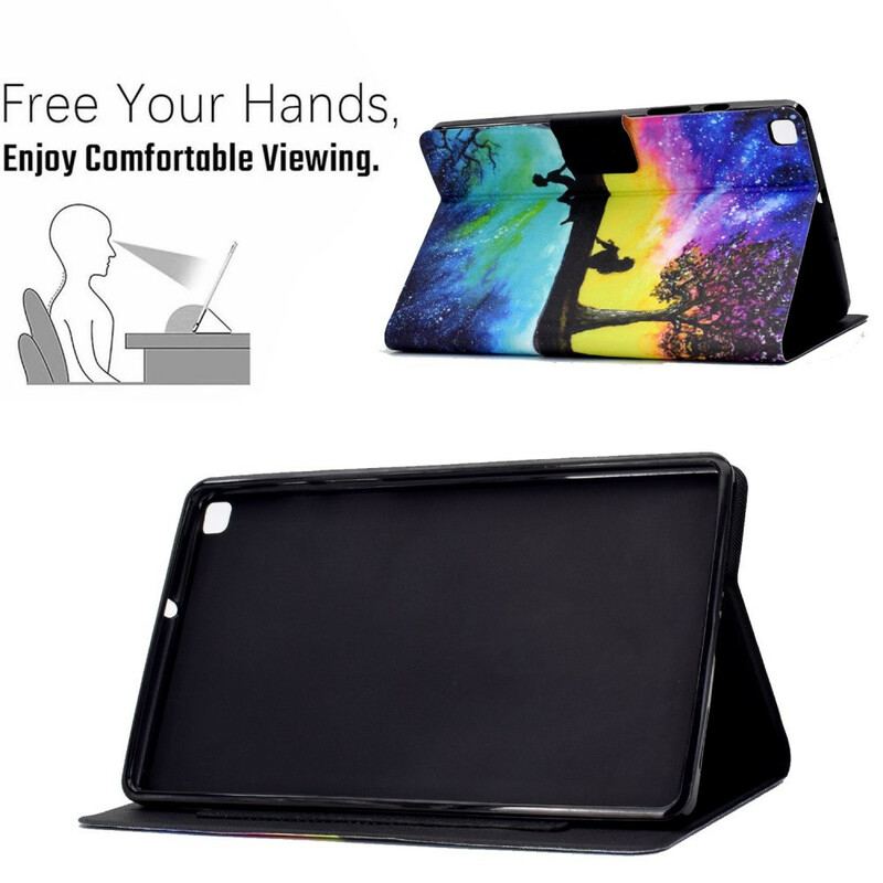Capa Folio Para Samsung Galaxy Tab A7 Lite Devaneio Sob A Árvore